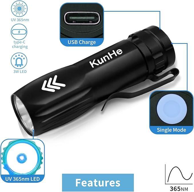 Mini Glow UV Flashlight (rechargeable)